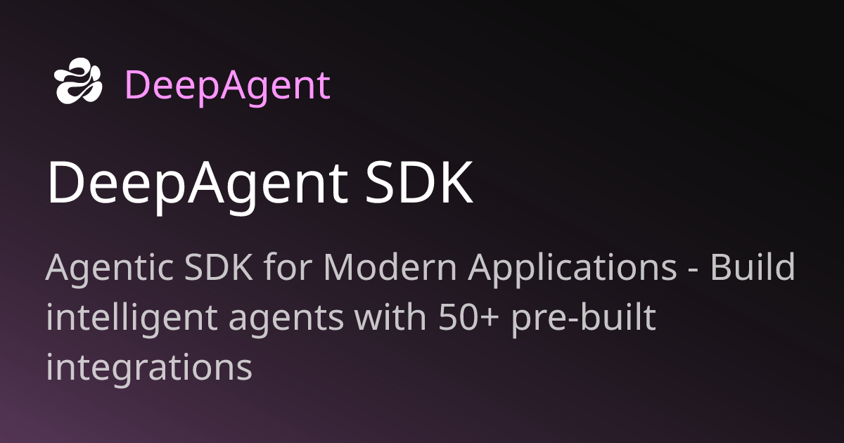 DeepAgent SDK | DeepAgent