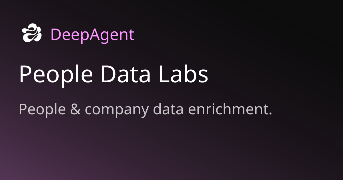 People Data Labs | DeepAgent